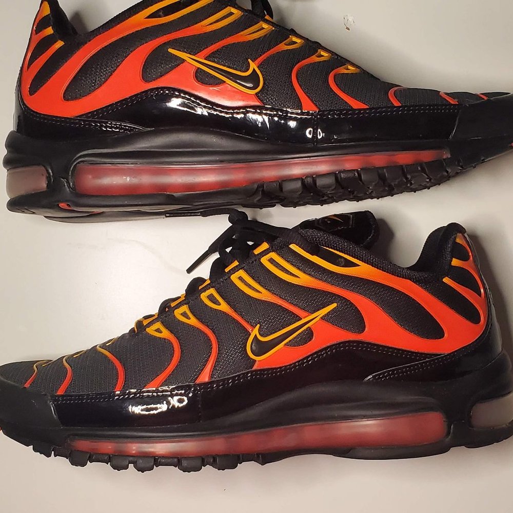 Nike Air Max 97 Plus Black Shock Orange (Men's 9.5us)